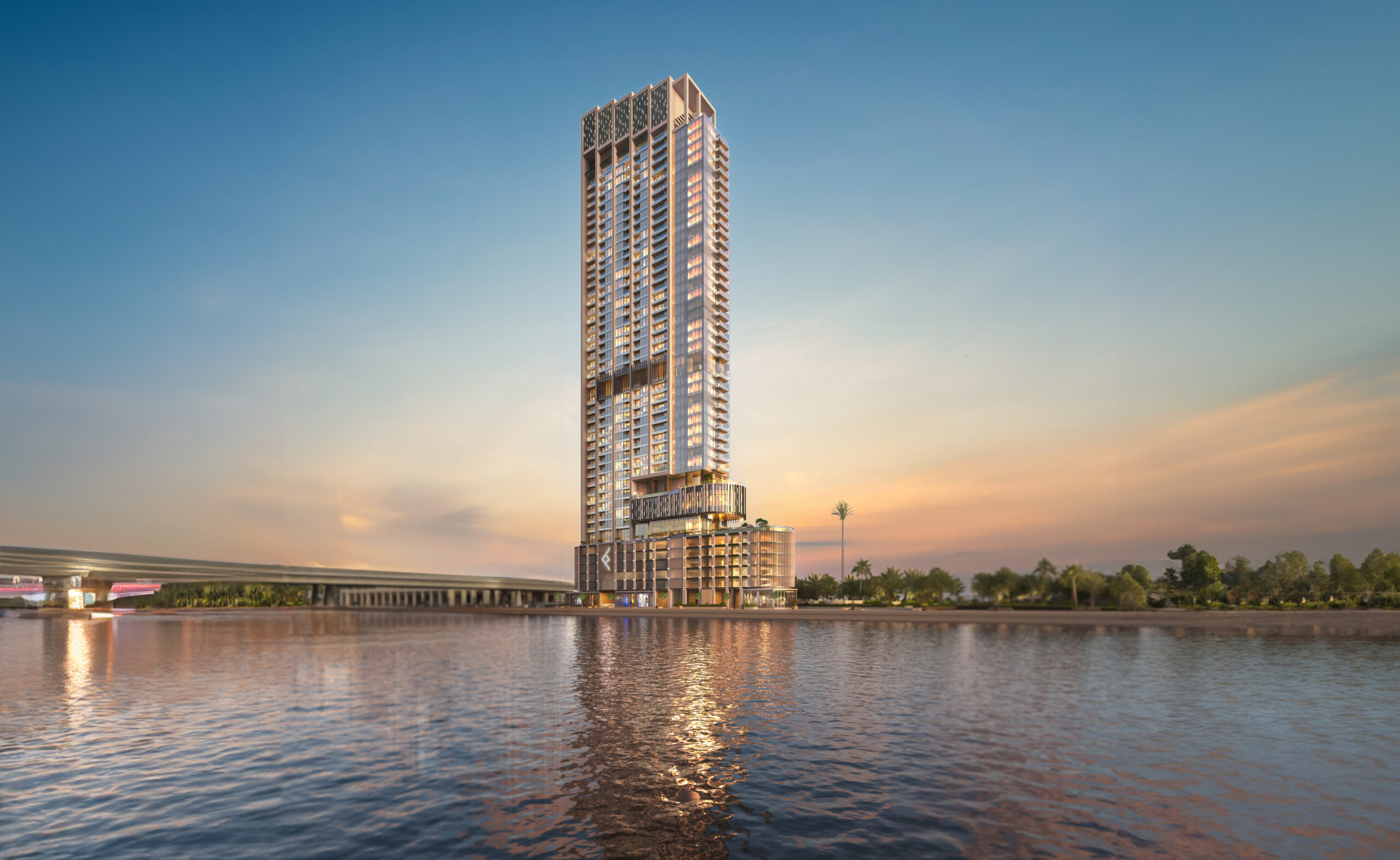 One River Point – luxe waterfront toren exterieur aan het kanaal