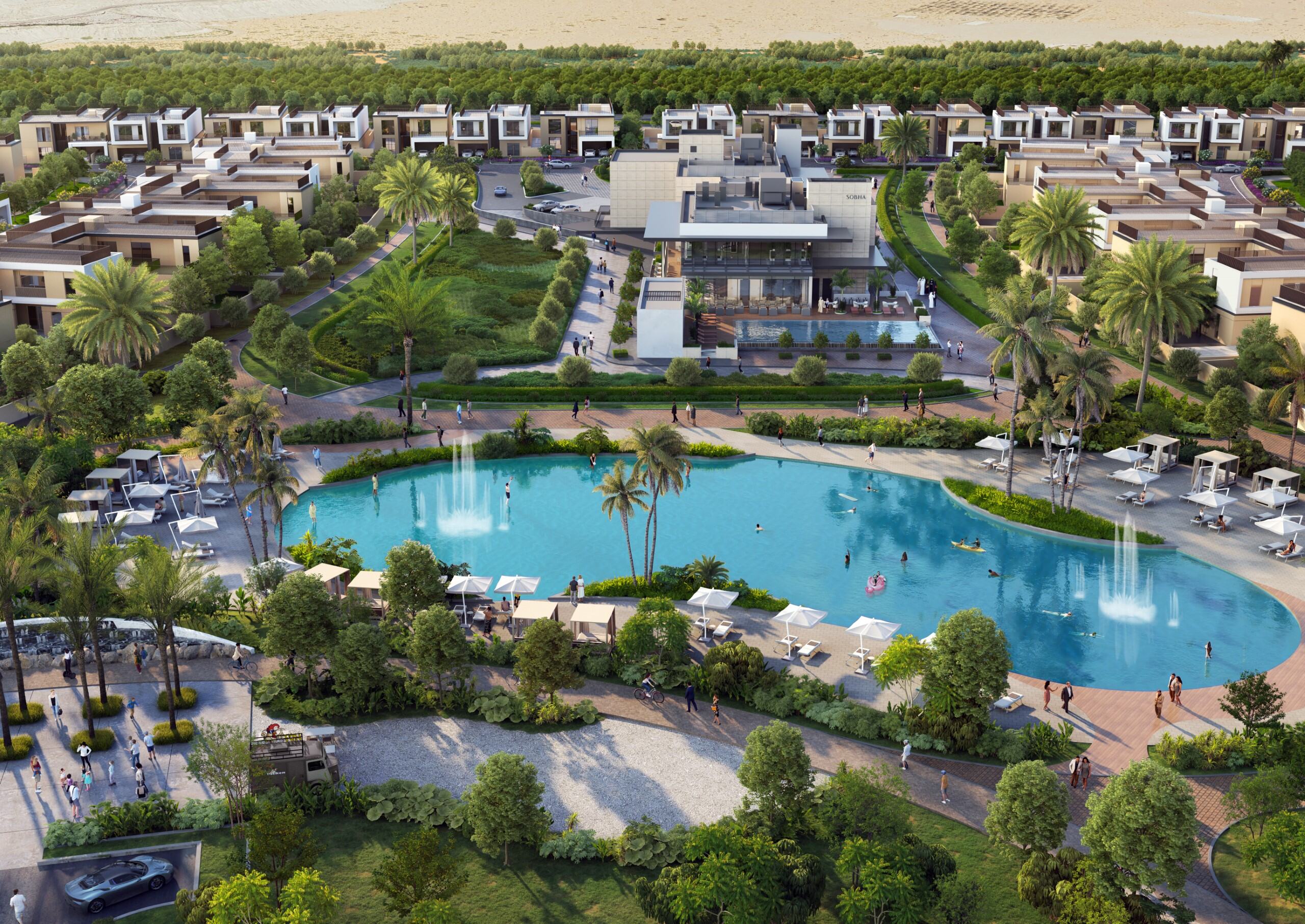 Sobha Elwood – lagoon en community overzicht